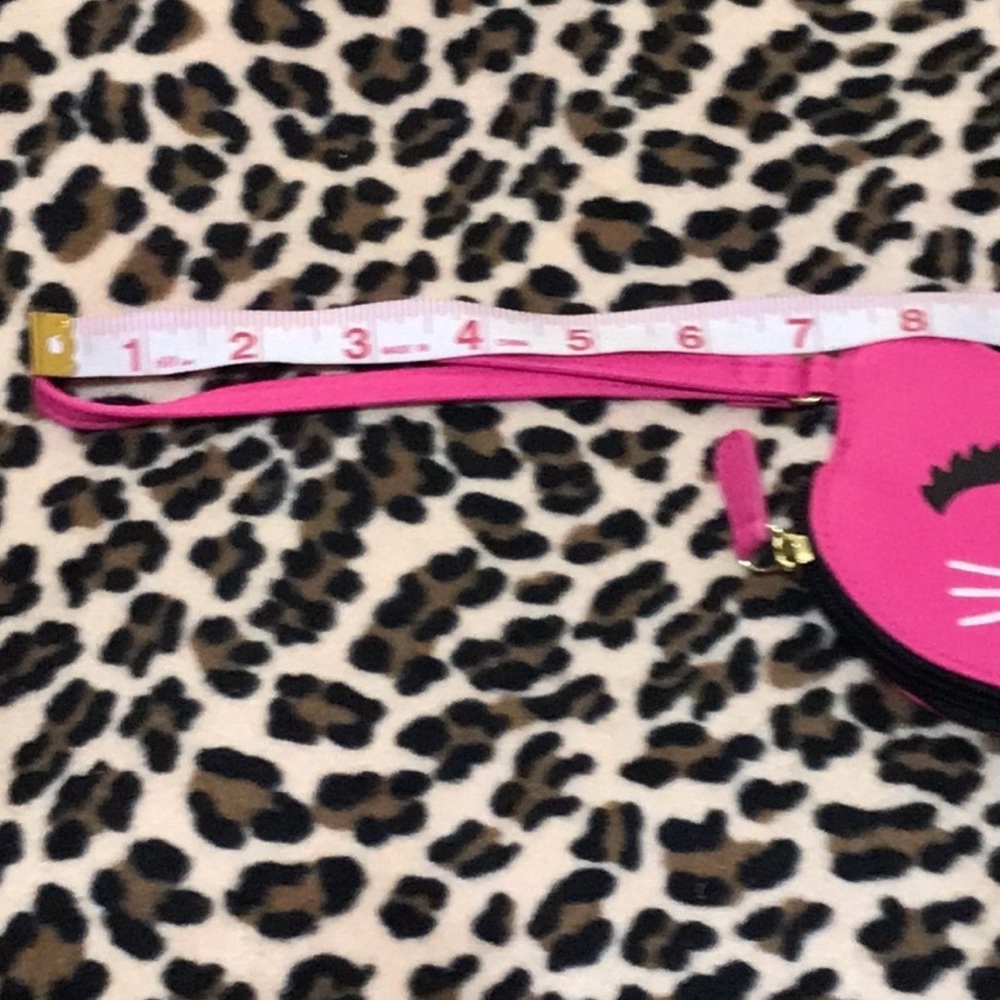 LUV Betsy Johnson Pink π©· Kitty Cat Face Wallet Wristlet Credit Card Coin Purse - Picture 12 of 12
